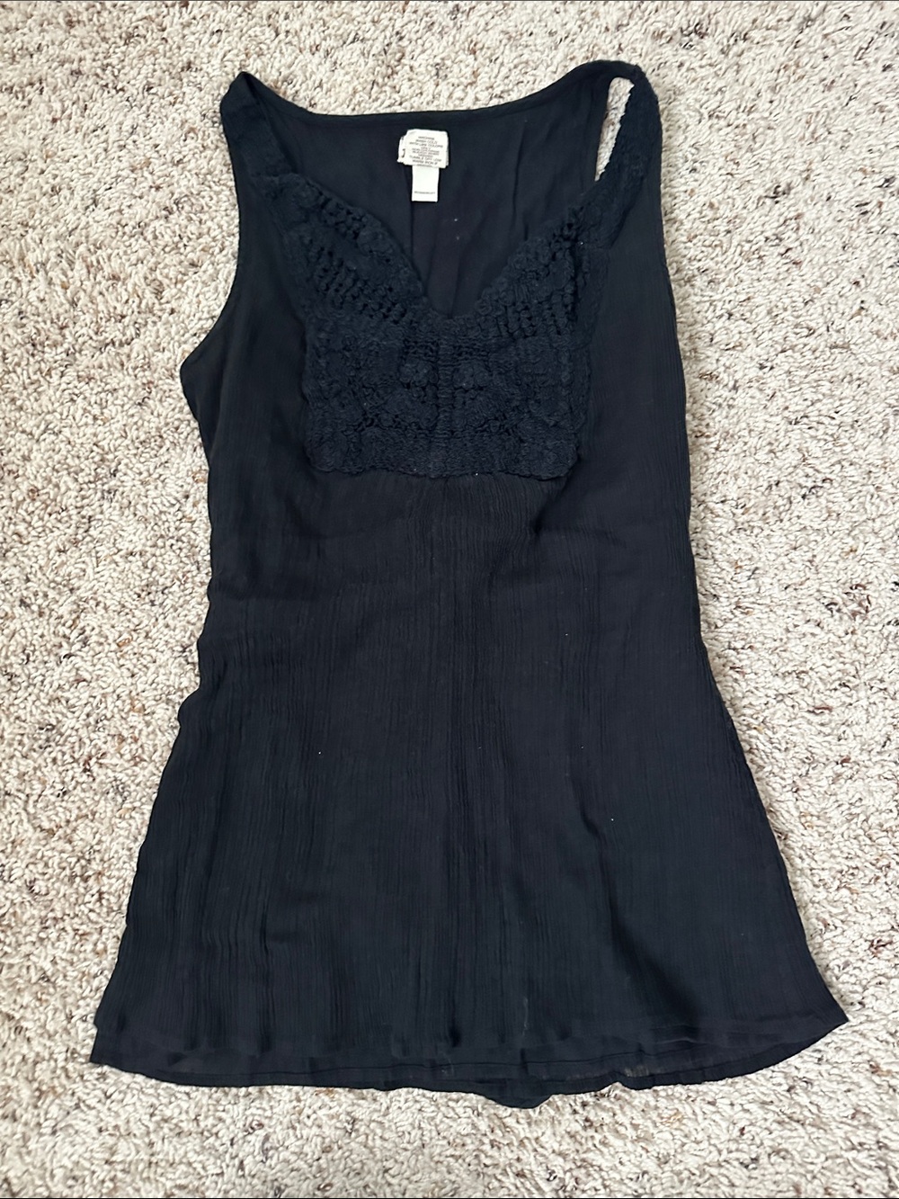Mudd Black Lace-Front Sleeveless Tank
